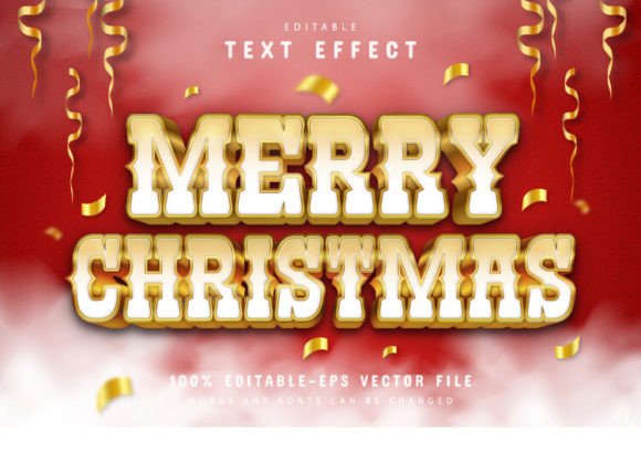 Christmas White Gold 3D Text Effect: A Festive Design Solution