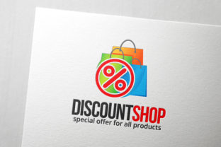 Colorful Shopping Bag Logo for Big Sales and Discounts