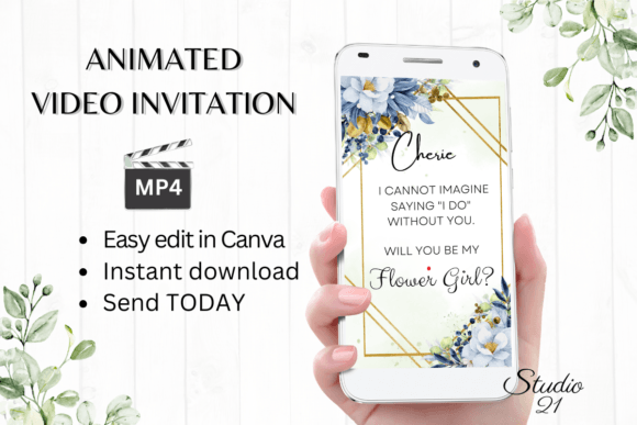Designing a Wedding: The Elegant Charm of Digital Flower Girl Proposal W3144FG