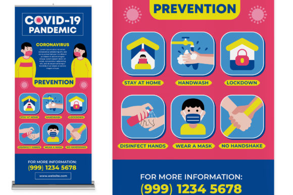 Effective Covid-19 Prevention Roll Up Banner for Your Campaign
