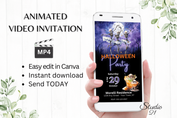 Effortless Halloween Party Invites: Animated & Editable