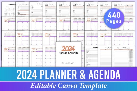 Master Your Year: The Ultimate Editable 2024 Planner & Agenda Template