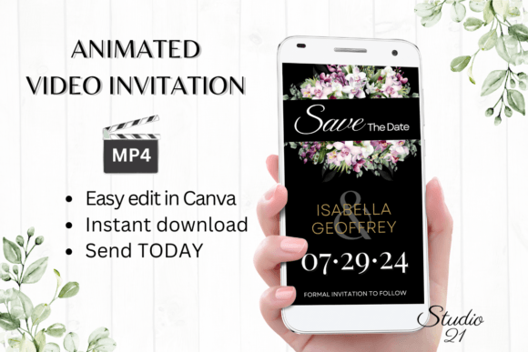 Orchids Save the Date Invite W2457: A Modern Digital Solution
