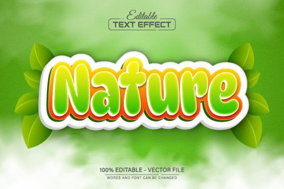 Playful 3D Text Effects for Nature-Inspired Designs