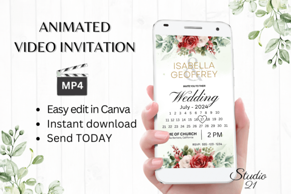 Red Roses Wedding Invitation W8448B: A Timeless Design for Modern Celebrations