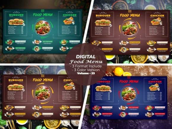 Transform Your Restaurant's Branding with Digital Food Menu Design Template V-23